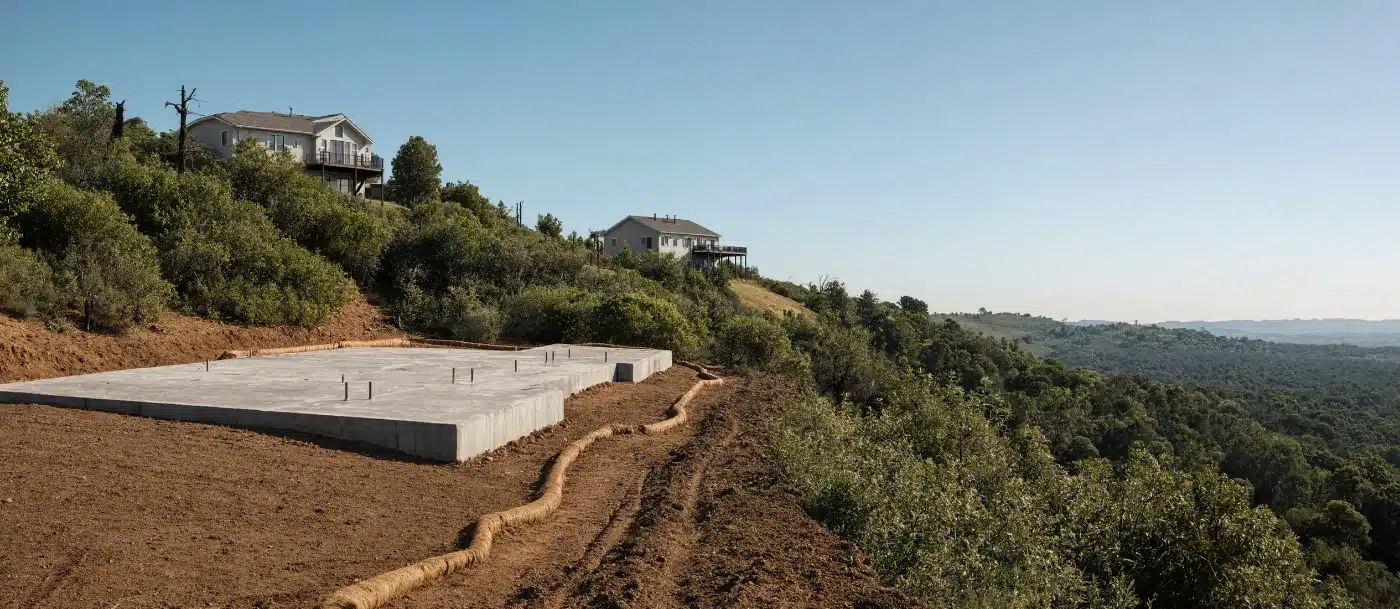 A cleared California lot after wildfire debris removal, ready to transfer